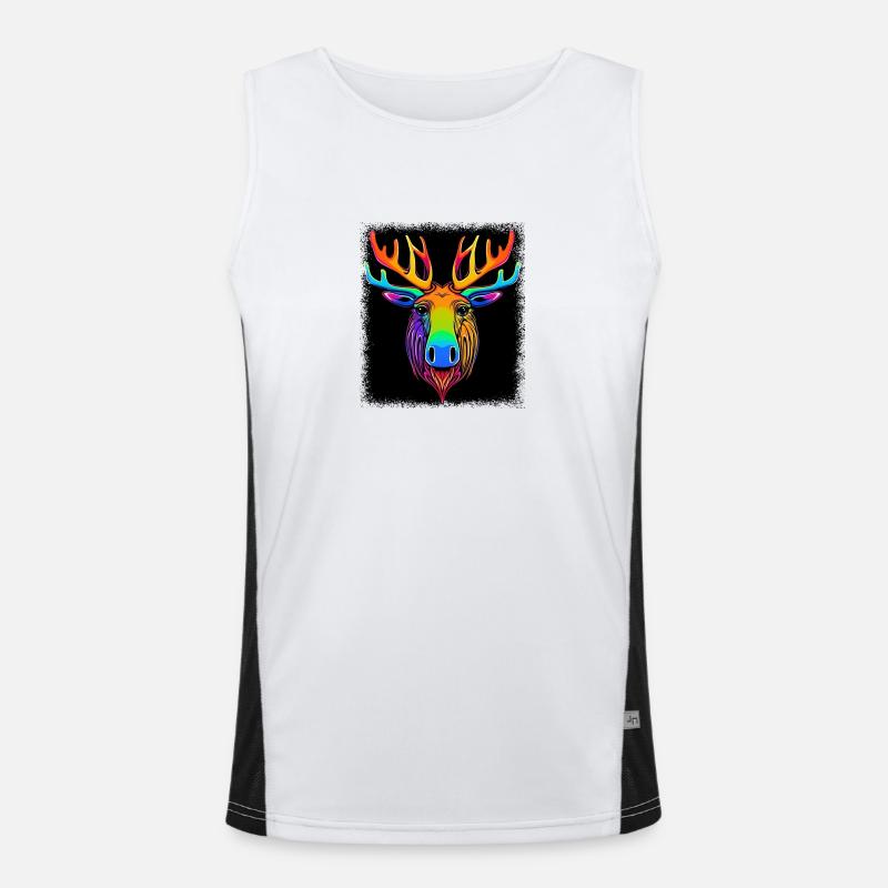 Canadian Moose Jokes Antlers Canada Moose Caution Men's Functional Contrast Tank Top 