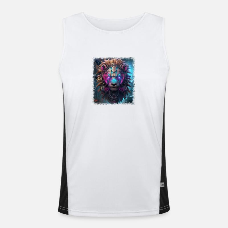 fond cool doodlebug heureux mammifère lion chien lion Débardeur respirant contrasté Homme 