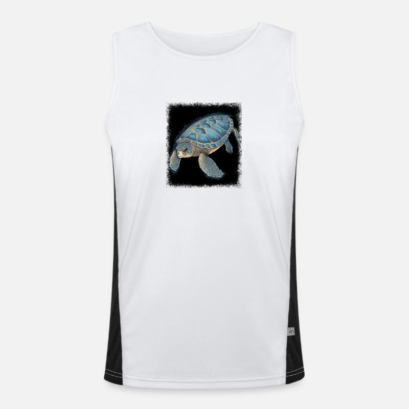 save the turtles present idea fun duck Funktionelles Kontrast-Tank Top für Männer 
