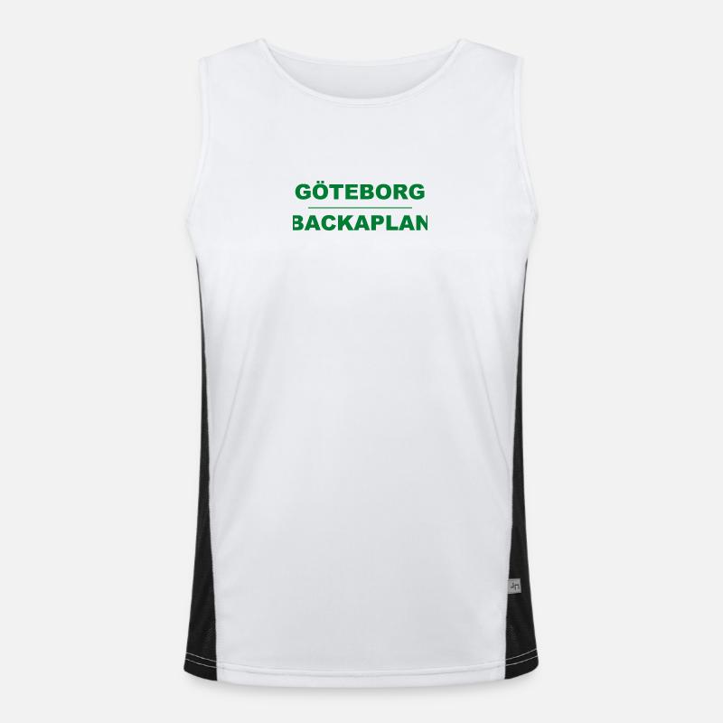 Göteborg Backaplan – Green-black design - Men's Functional Contrast Tank Top  - white/black