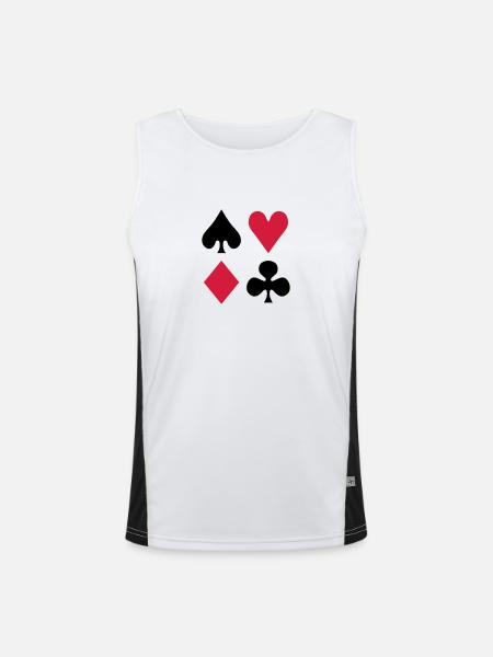 Poker - Men's Functional Contrast Tank Top  - white/black