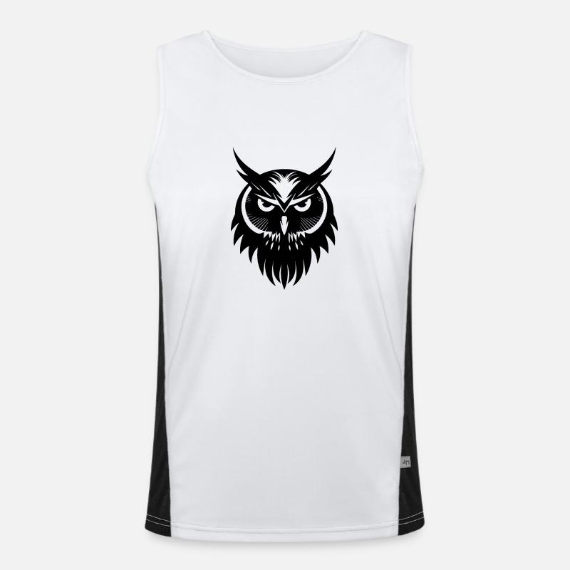 Eule Eulen Vogel Vögel Funktionelles Kontrast-Tank Top für Männer 