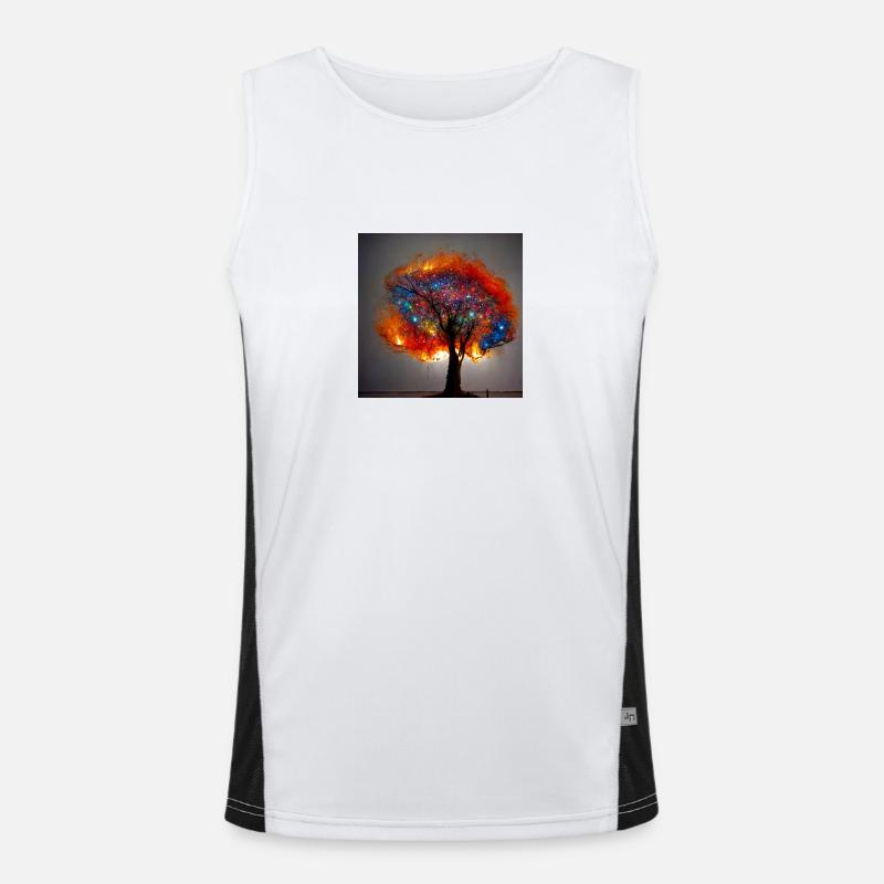 Leuchtender Baum Funktionelles Kontrast-Tank Top für Männer 