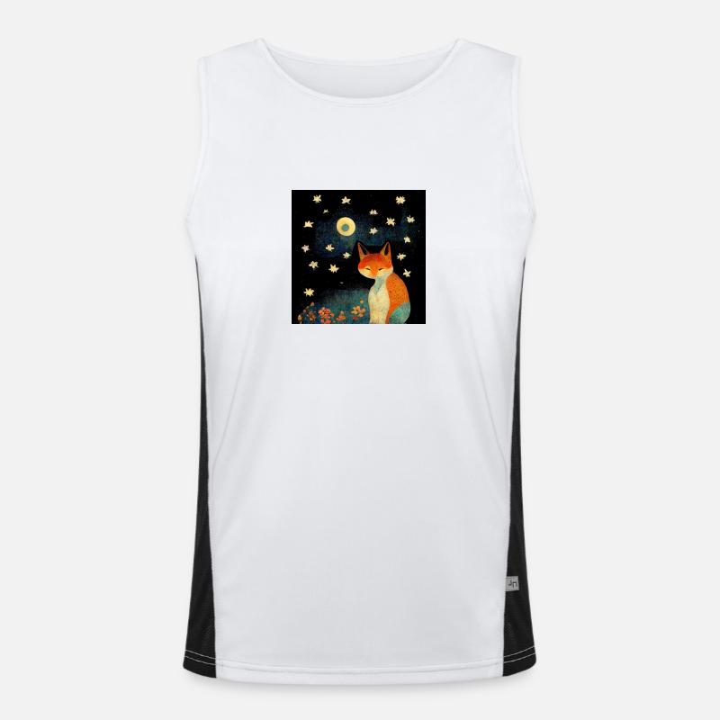 Fox in the moonlight Men's Functional Contrast Tank Top 