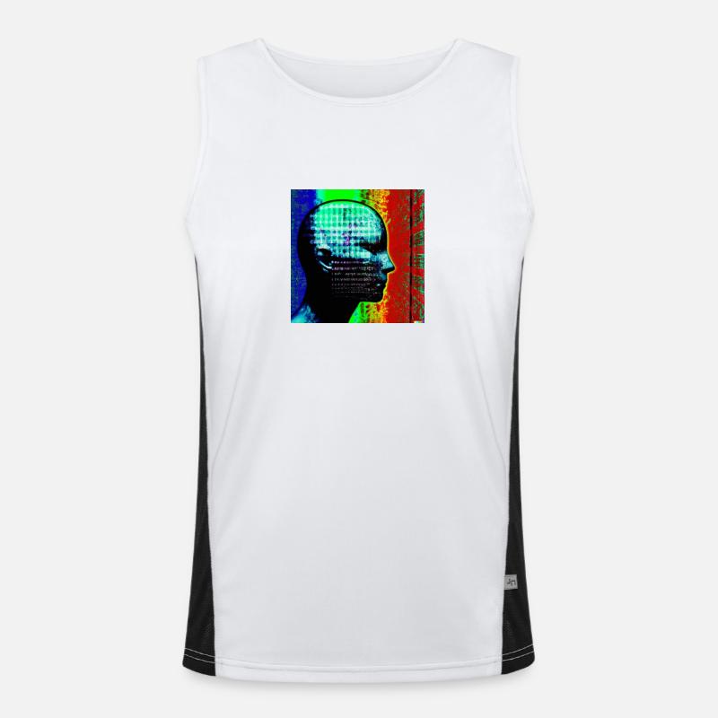 Artificial intelligence - Men's Functional Contrast Tank Top  - white/black