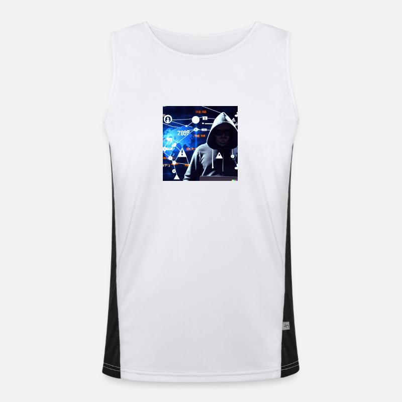 Cyber Attack - Men's Functional Contrast Tank Top  - white/black