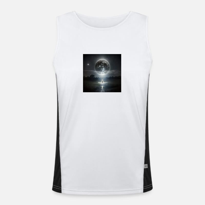 Alone with the moon Funktionelles Kontrast-Tank Top für Männer 
