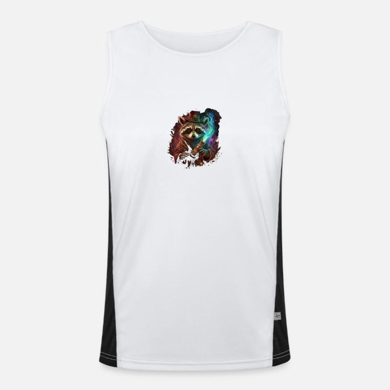 Fantasy Wizard Racoon Men's Functional Contrast Tank Top 