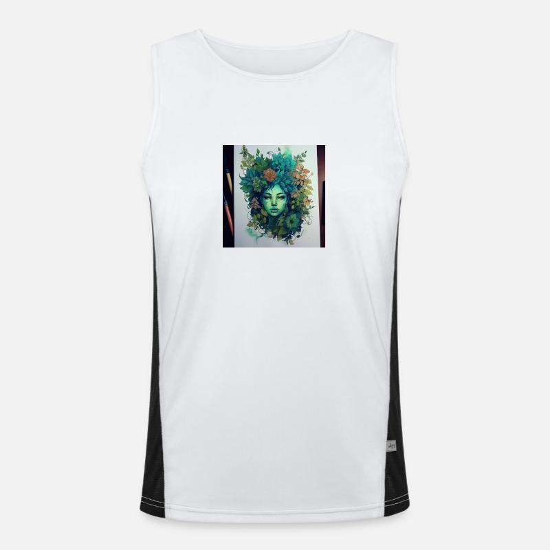 Botanical Goddess Men's Functional Contrast Tank Top 