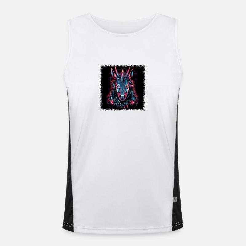 bday geek gift idea awesome horned happy Funktionelles Kontrast-Tank Top für Männer 