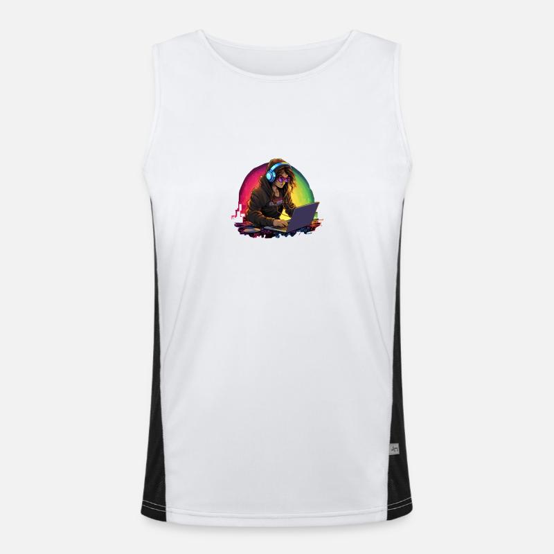 Code Queen: The Hacker - Men's Functional Contrast Tank Top  - white/black