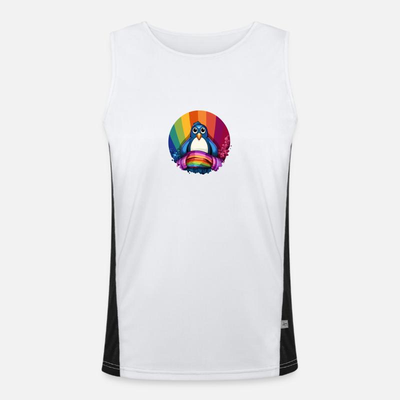 Pinguin Pride: Ein Zeichen der Vielfalt Funktionelles Kontrast-Tank Top für Männer 