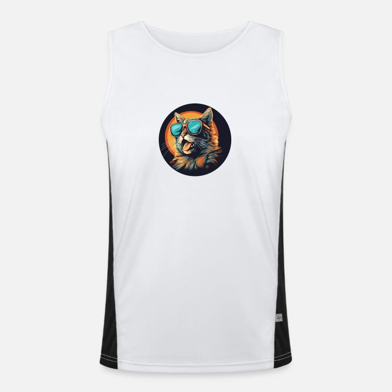 For true cat fans - feel the magic Men's Functional Contrast Tank Top 
