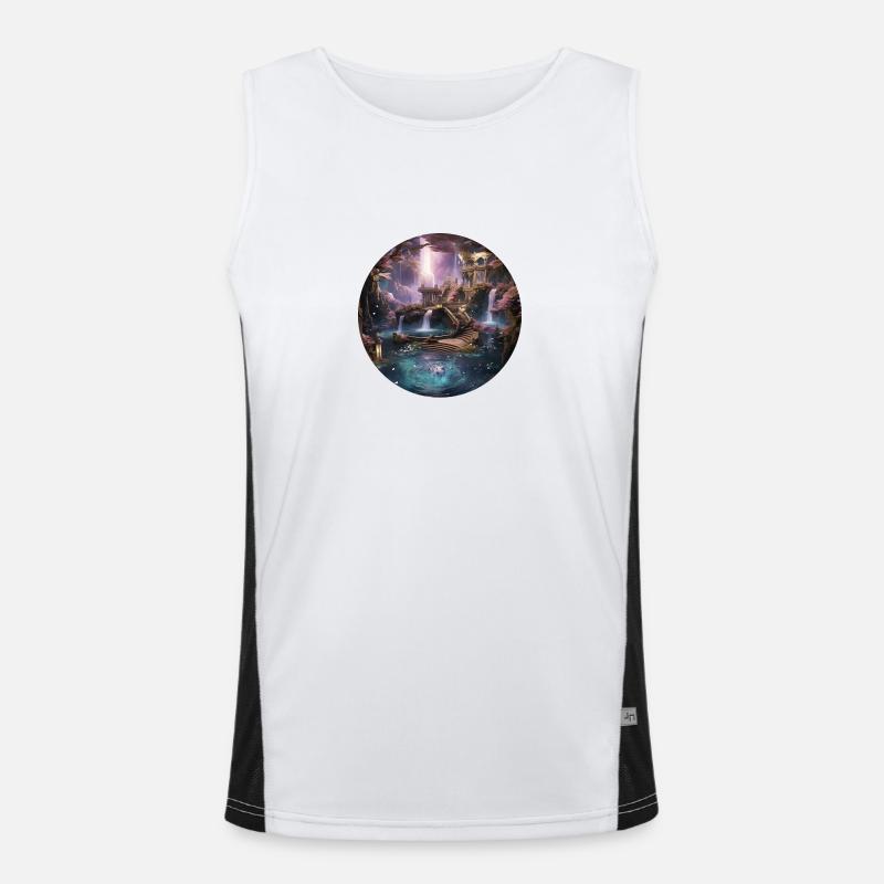 Enveloping star spells - Men's Functional Contrast Tank Top  - white/black
