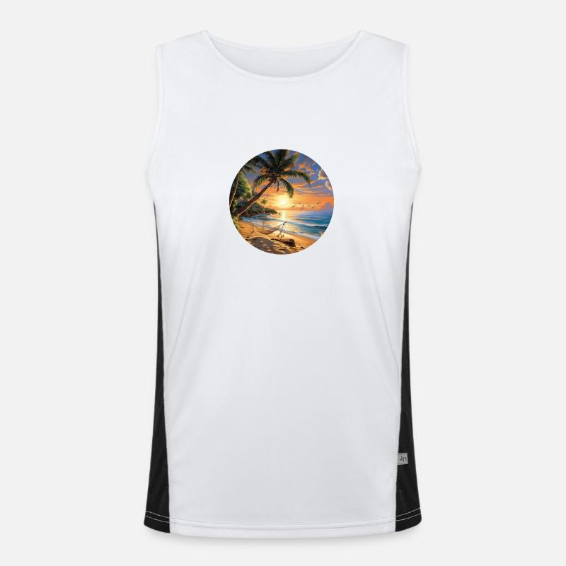 Relaxed coastal excursion: wave magic in summer Men's Functional Contrast Tank Top 