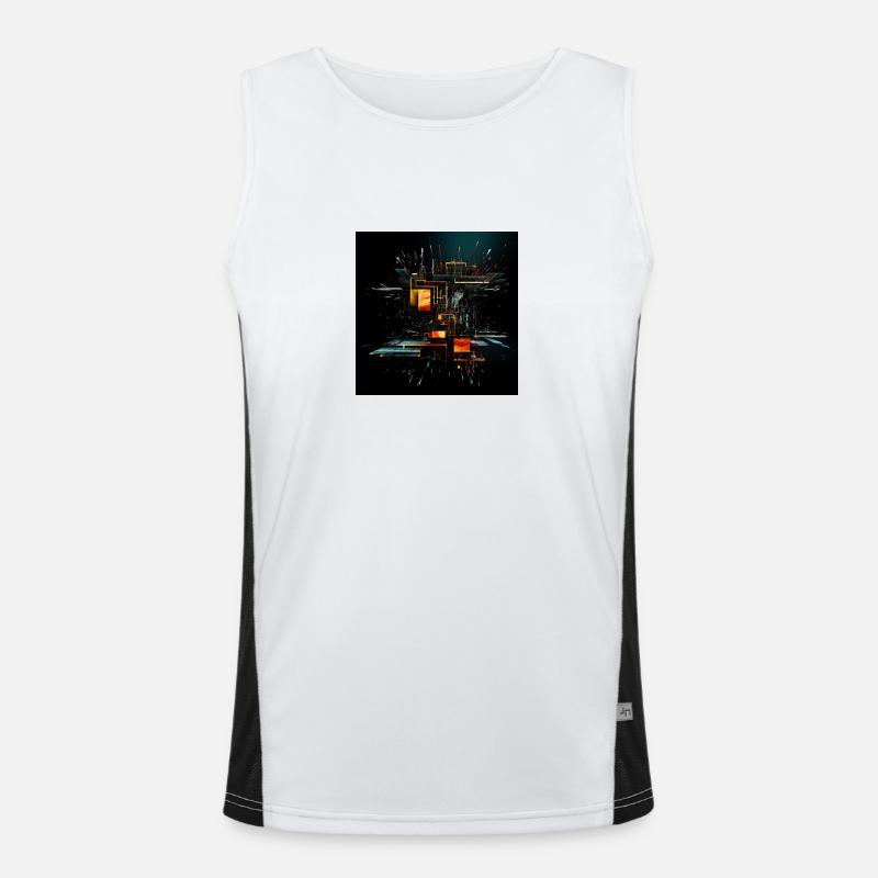Digital Creativity: Modern Technology Men's Functional Contrast Tank Top 