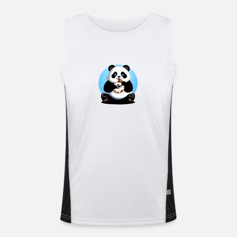 Panda Eats Donut Men's Functional Contrast Tank Top 