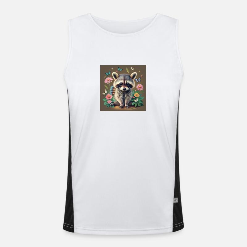 Fuchs mit Blumen Funktionelles Kontrast-Tank Top für Männer 
