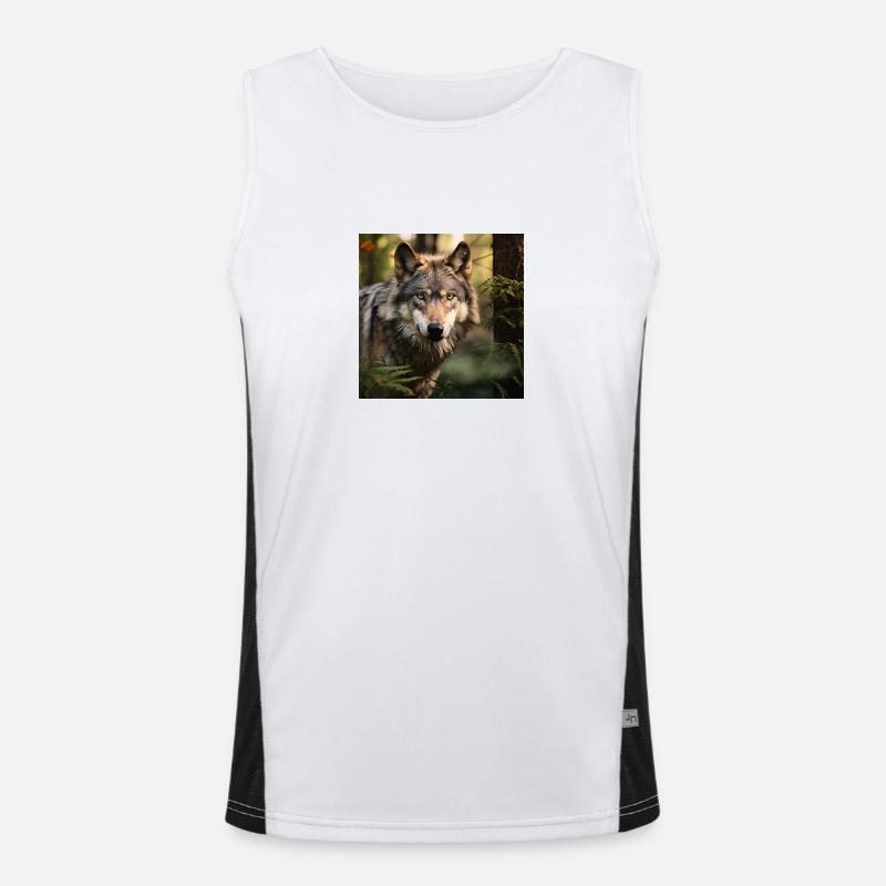 Die Kraft des Wolfes Funktionelles Kontrast-Tank Top für Männer 
