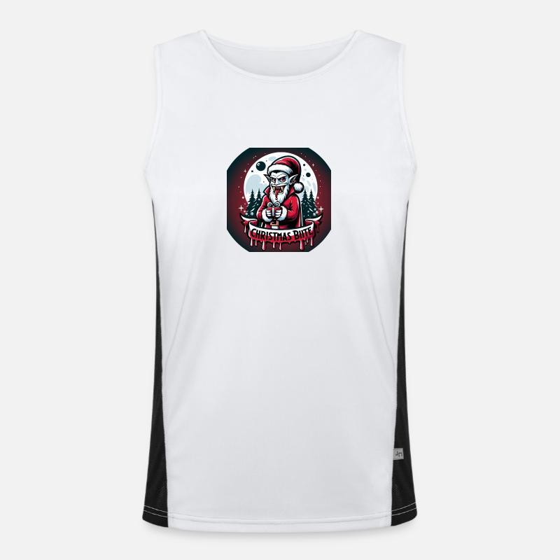 Vampir Weihnachtsmann Funktionelles Kontrast-Tank Top für Männer 