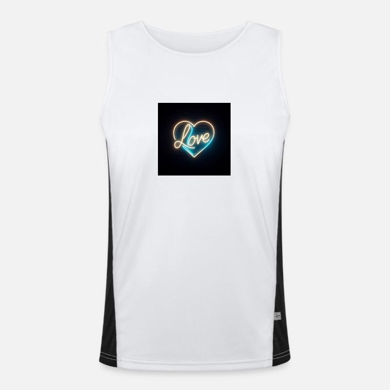 Neon Herz Funktionelles Kontrast-Tank Top für Männer 