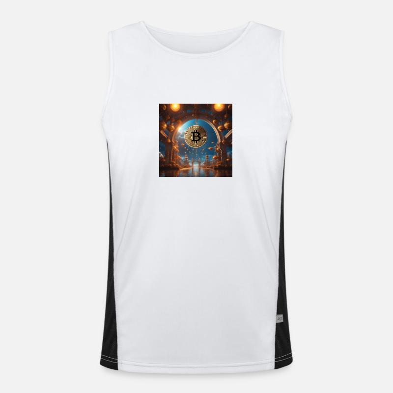 Bitcoin Funktionelles Kontrast-Tank Top für Männer 