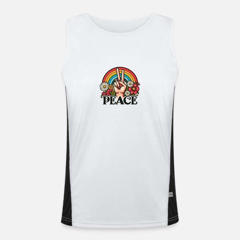Friedenszeichen Funktionelles Kontrast-Tank Top für Männer 