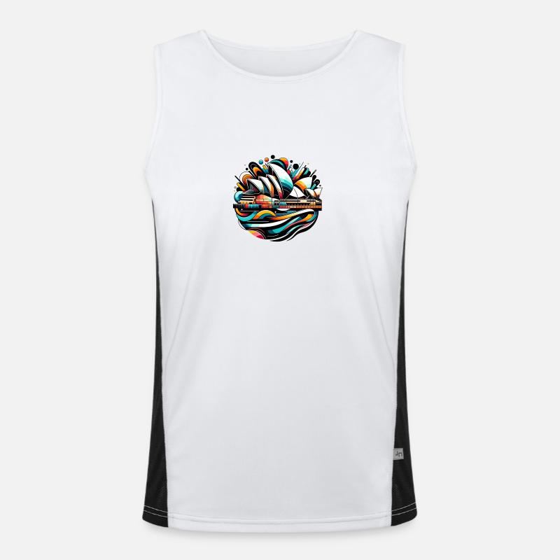 Sydney Opera Abstract Men's Functional Contrast Tank Top 