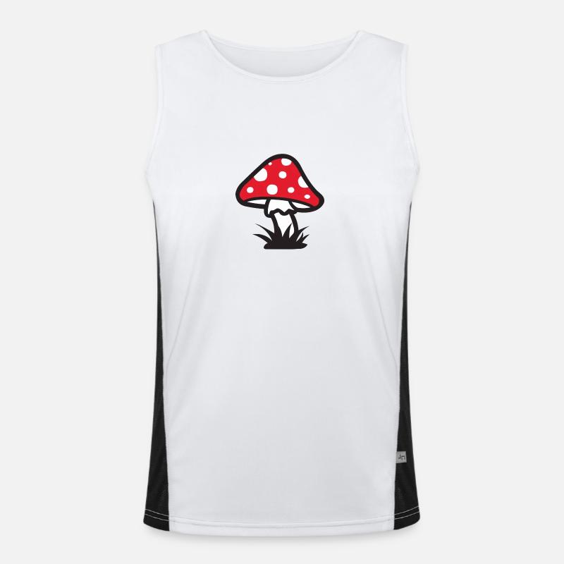 :: Toadstool 2 :: muscimol :: - Men's Functional Contrast Tank Top  - white/black