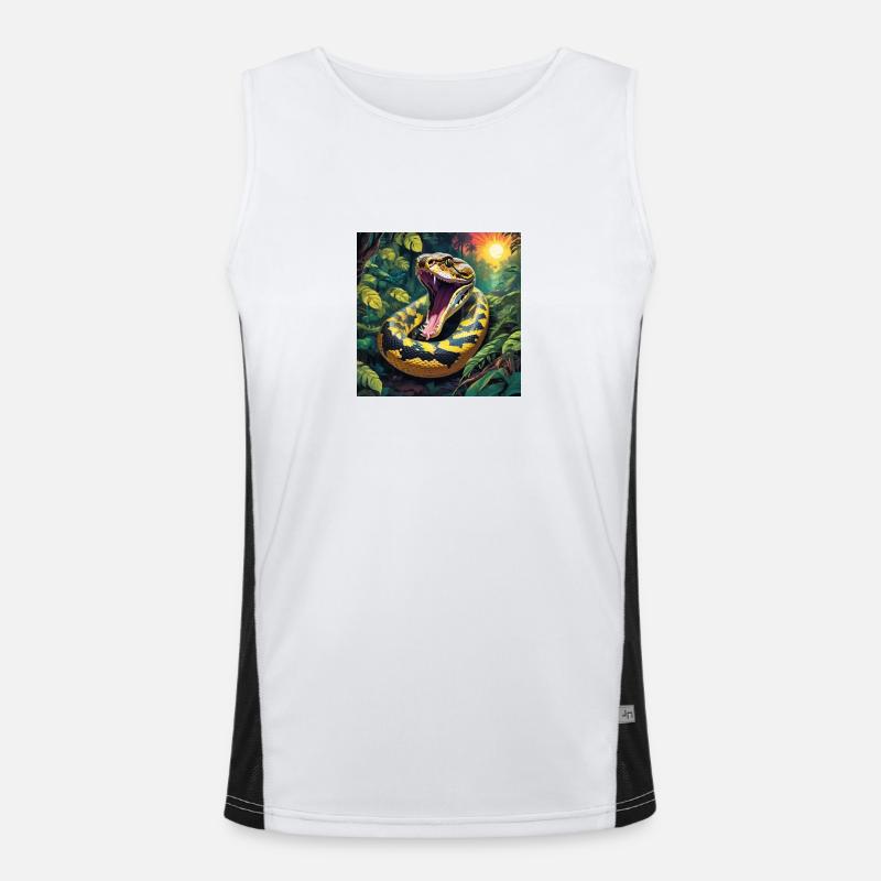 Python Snake - Men's Functional Contrast Tank Top  - white/black