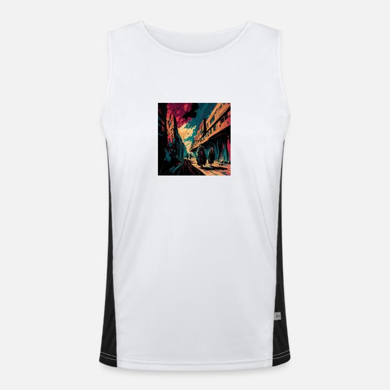 Vorstadtleben Funktionelles Kontrast-Tank Top für Männer 