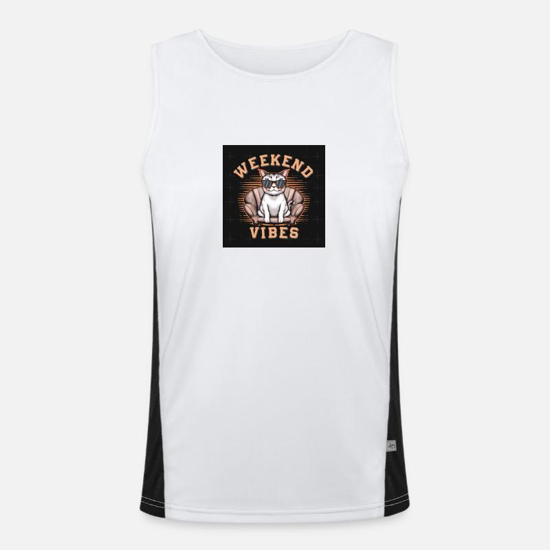 Coole Katzen-Vibes Funktionelles Kontrast-Tank Top für Männer 