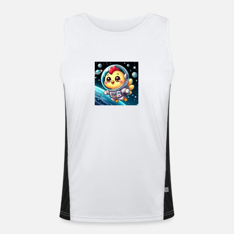 Poussin de l’espace avec costume d’astronaute dans l’espace Débardeur respirant contrasté Homme 
