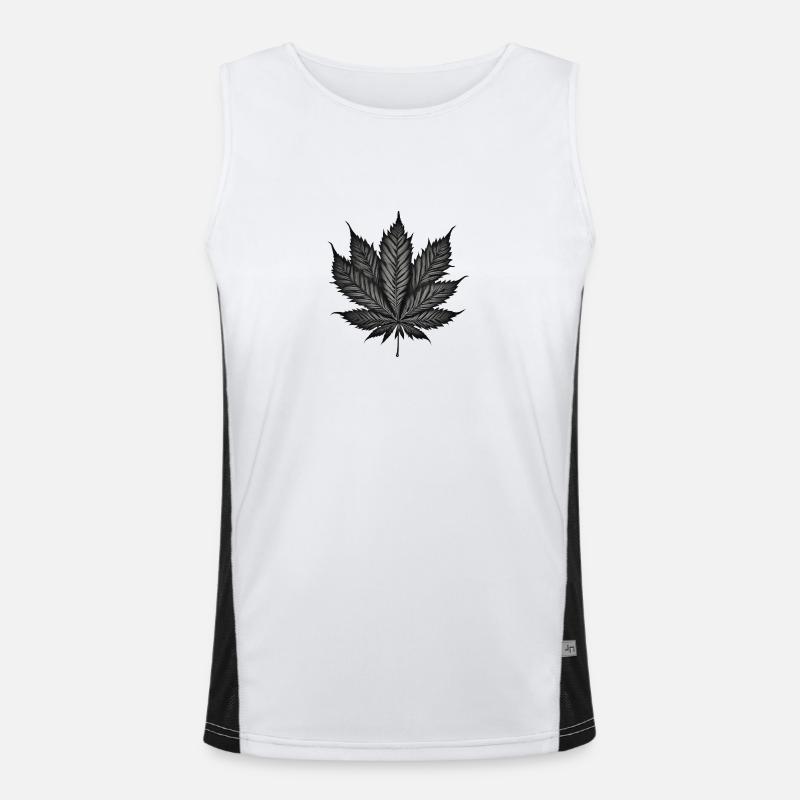 Feuille de cannabis Débardeur respirant contrasté Homme 