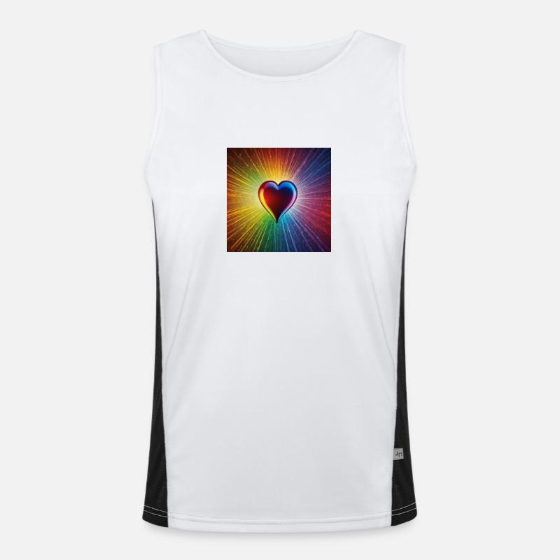 Regenbogen Herz Funktionelles Kontrast-Tank Top für Männer 