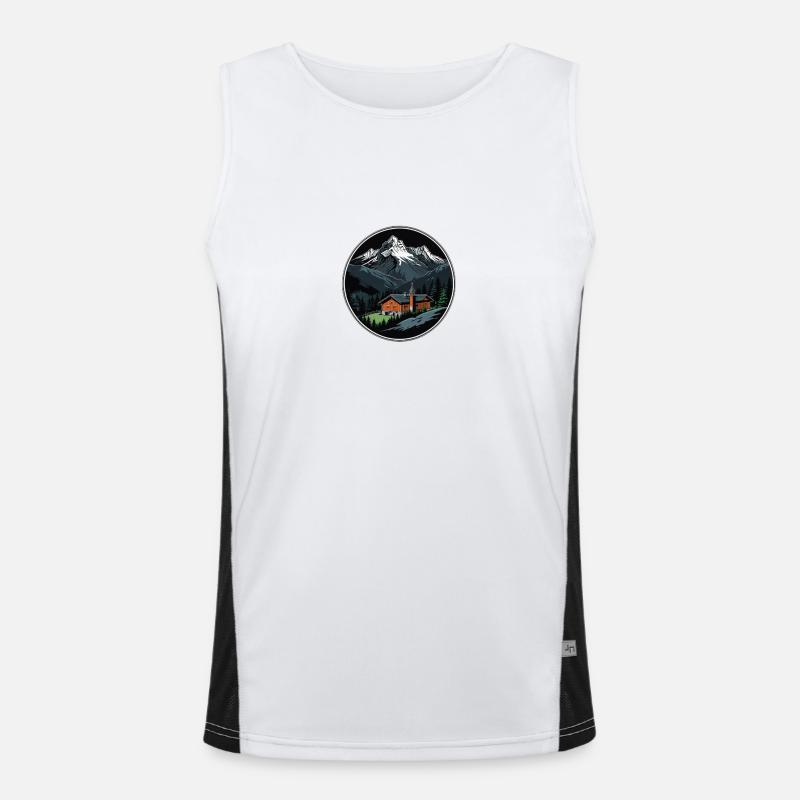 Schweizer Berge Funktionelles Kontrast-Tank Top für Männer 