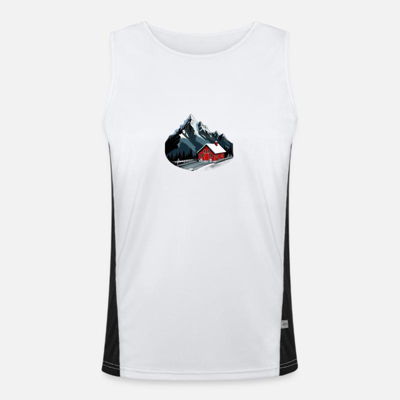 Schweizer Berge Funktionelles Kontrast-Tank Top für Männer 
