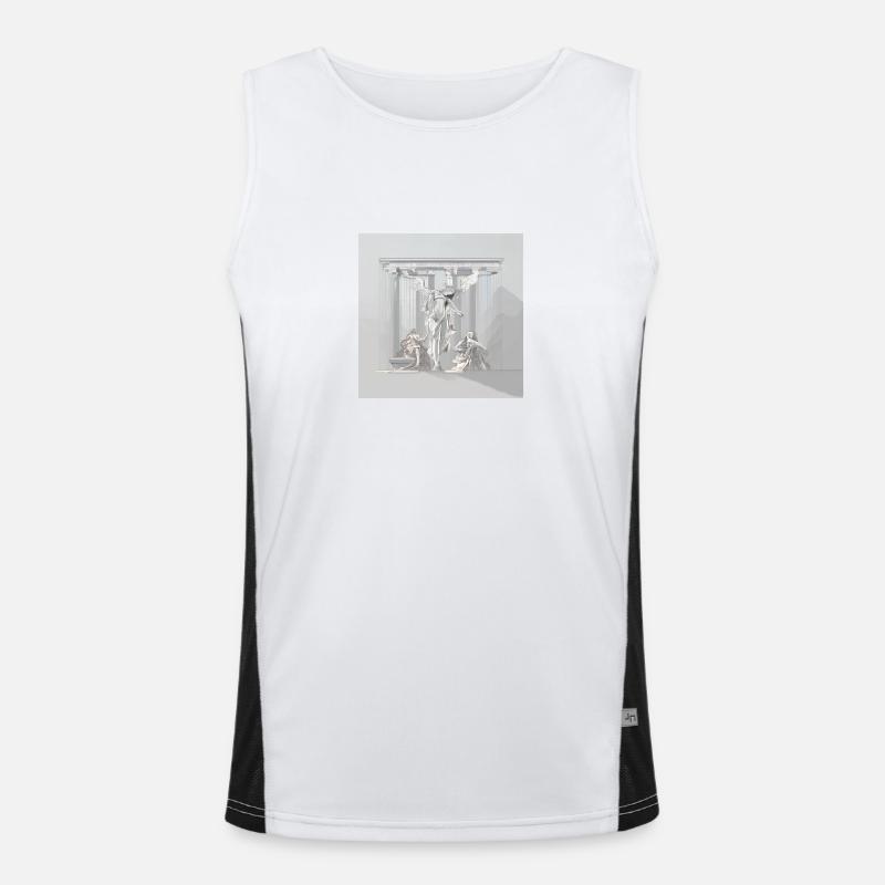 Minimalism x Mythology - Men's Functional Contrast Tank Top  - white/black