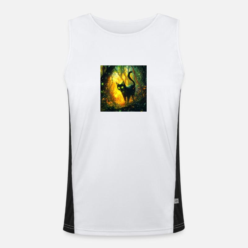 FANTASY Forest Cat Funktionelles Kontrast-Tank Top für Männer 