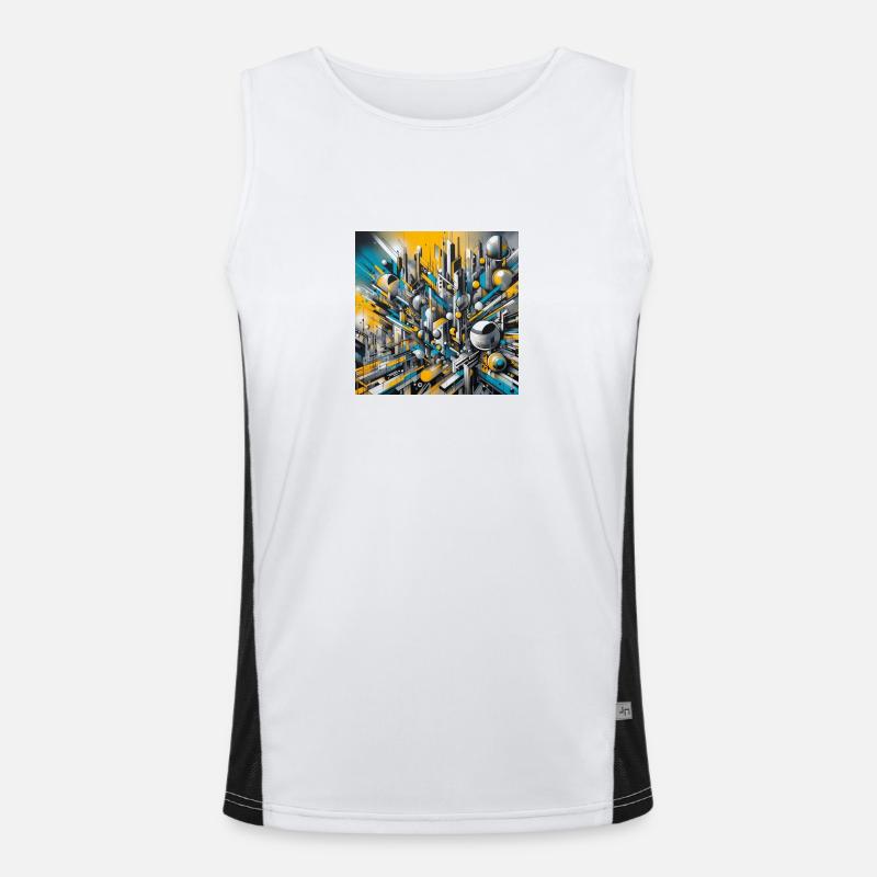 Gelb abstrakt Funktionelles Kontrast-Tank Top für Männer 
