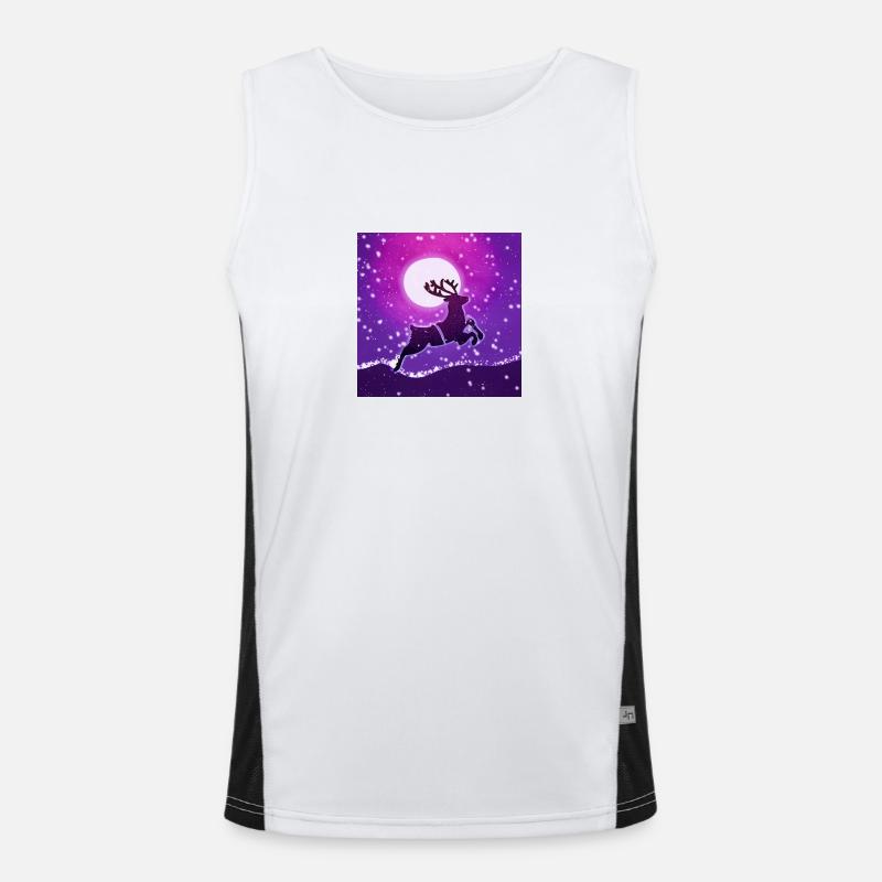 Galloping reindeer Men's Functional Contrast Tank Top 