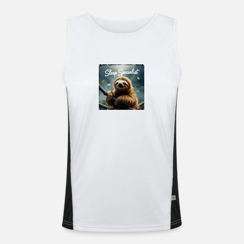 Søvn specialist - Funktionel kontrast tanktop til herrer - hvid/sort