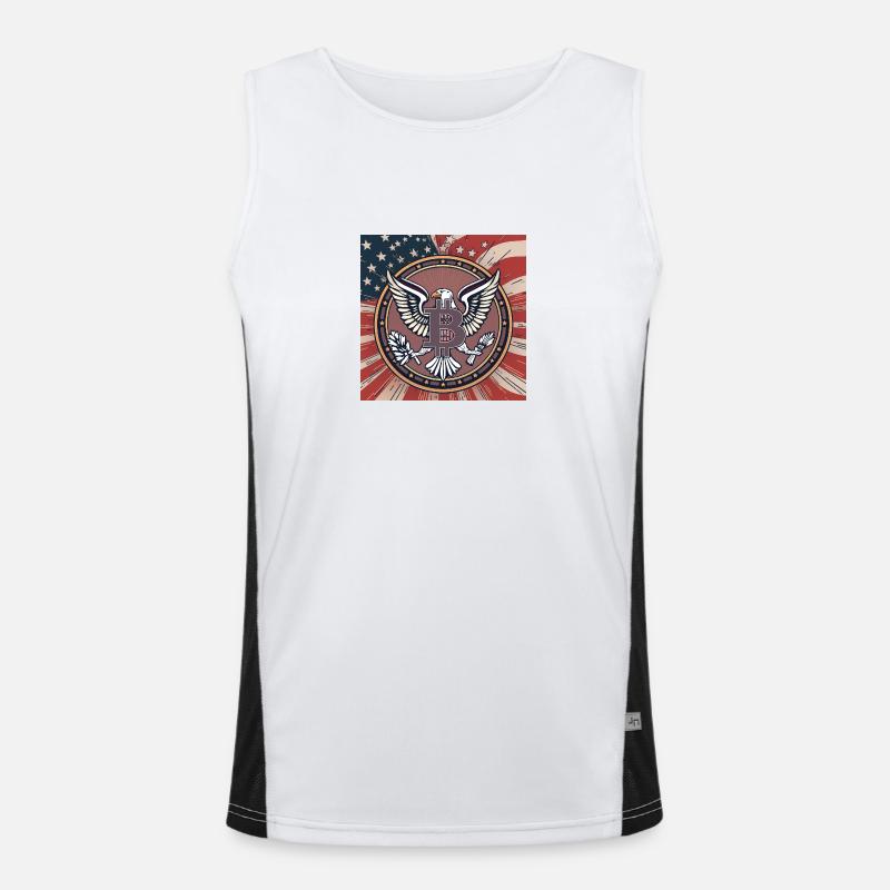 Bitcoin, USA, eagle Funktionelles Kontrast-Tank Top für Männer 