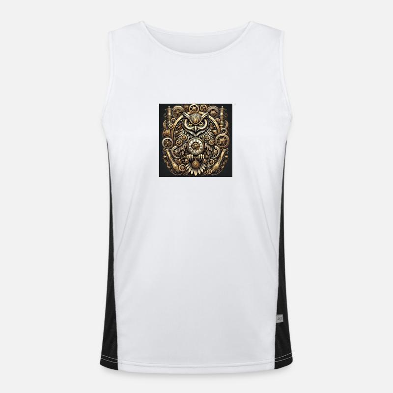 Steampunk Chrono Owl Warden Men's Functional Contrast Tank Top 