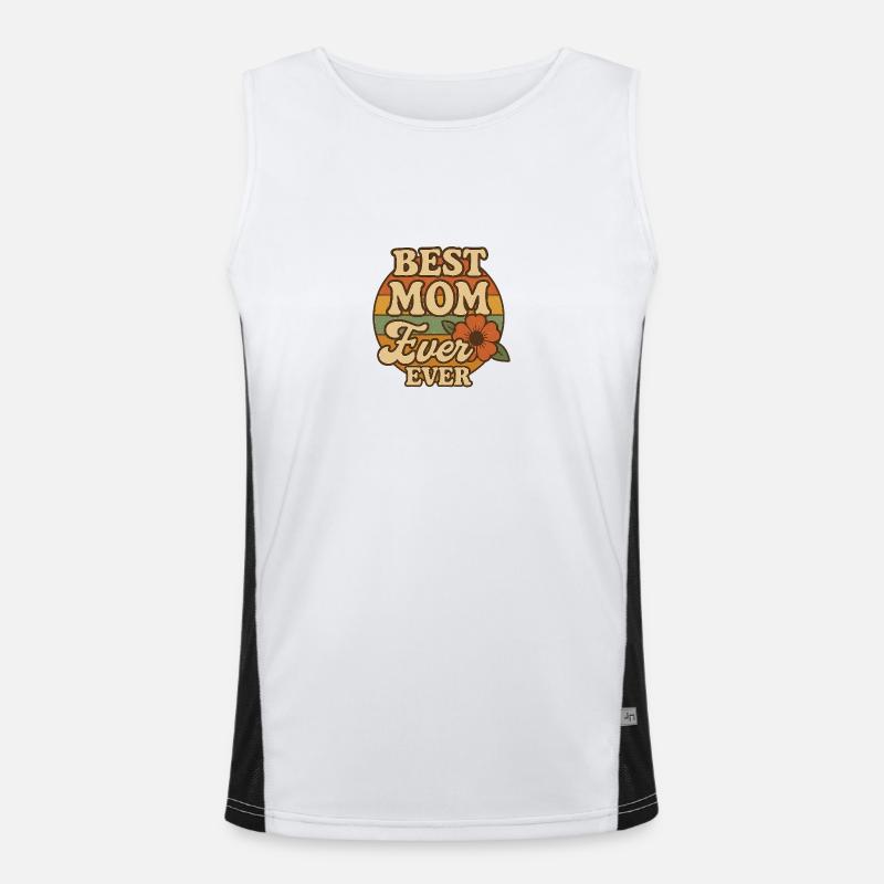Retro Muttertag Best Mom ever ever Funktionelles Kontrast-Tank Top für Männer 
