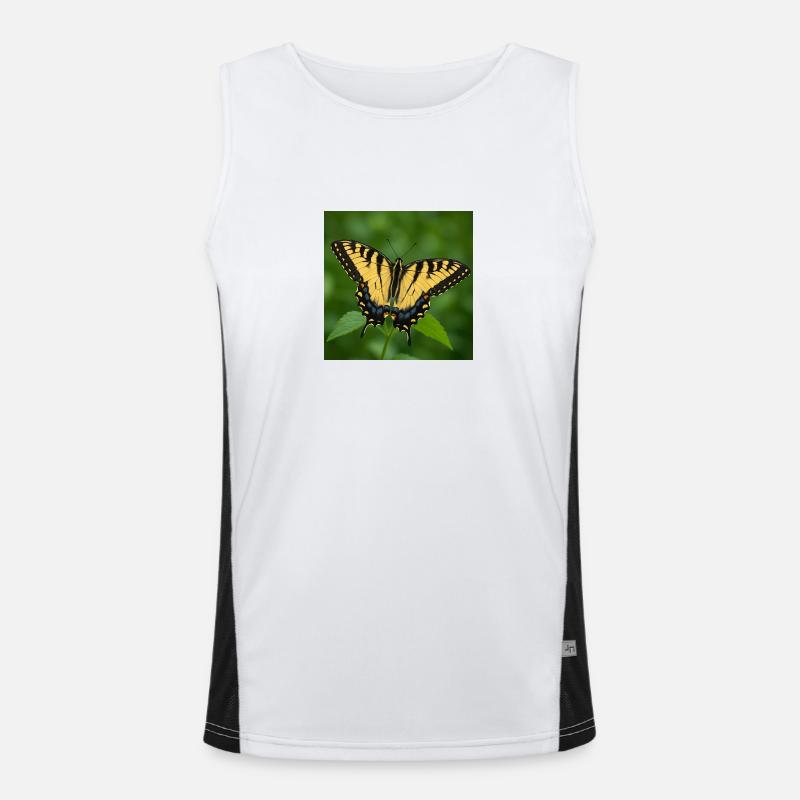 Eastern Tiger swallowtail - Men's Functional Contrast Tank Top  - white/black