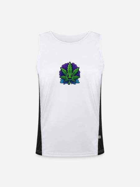 Canabliss - Funktionelles Kontrast-Tank Top für Männer  - Weiß/Schwarz - Vorne