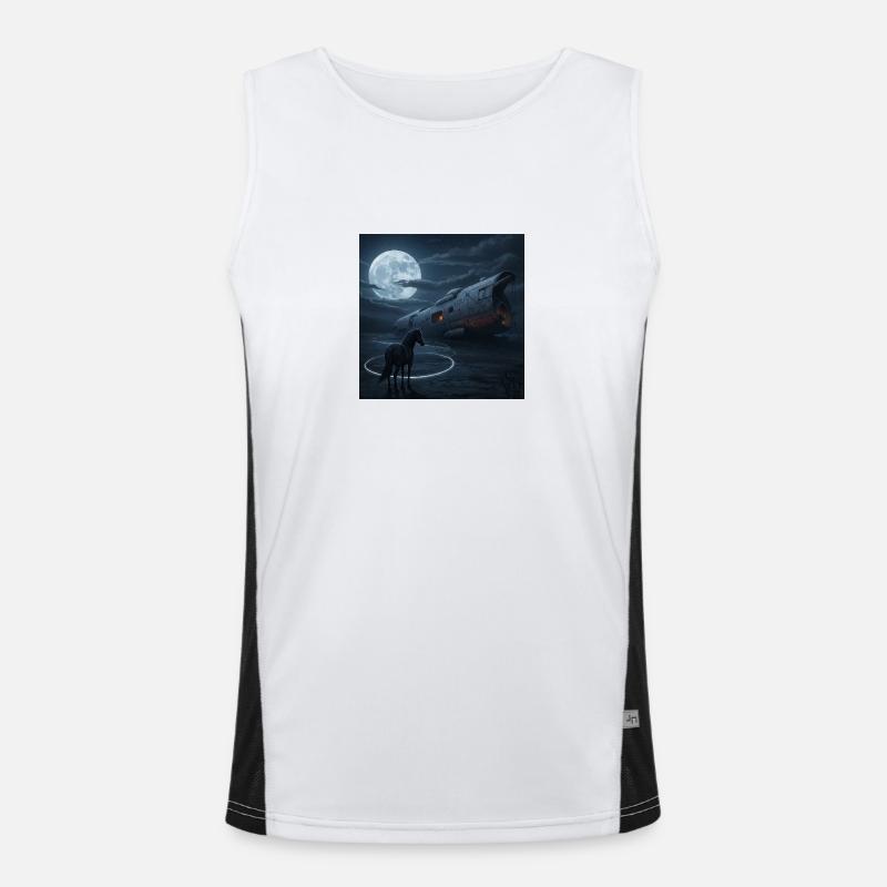 Night flight into the unknown Men's Functional Contrast Tank Top 