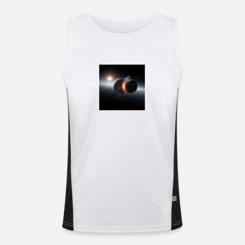 Kosmisches Eclipse Design Funktionelles Kontrast-Tank Top für Männer 