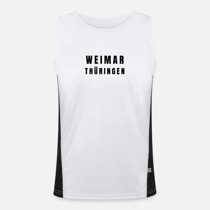 Weimar, Thuringia - Men's Functional Contrast Tank Top  - white/black